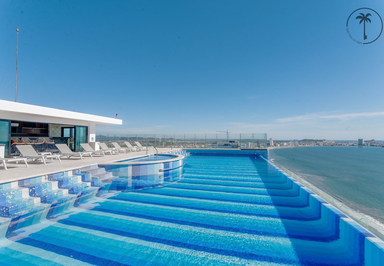Apartamento en Mazatlán - Vista a la Laguna + Rooftop con Alberca 🌊